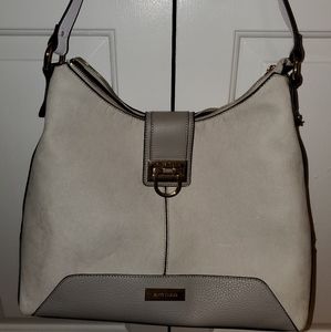 Colorblock faux suede bag